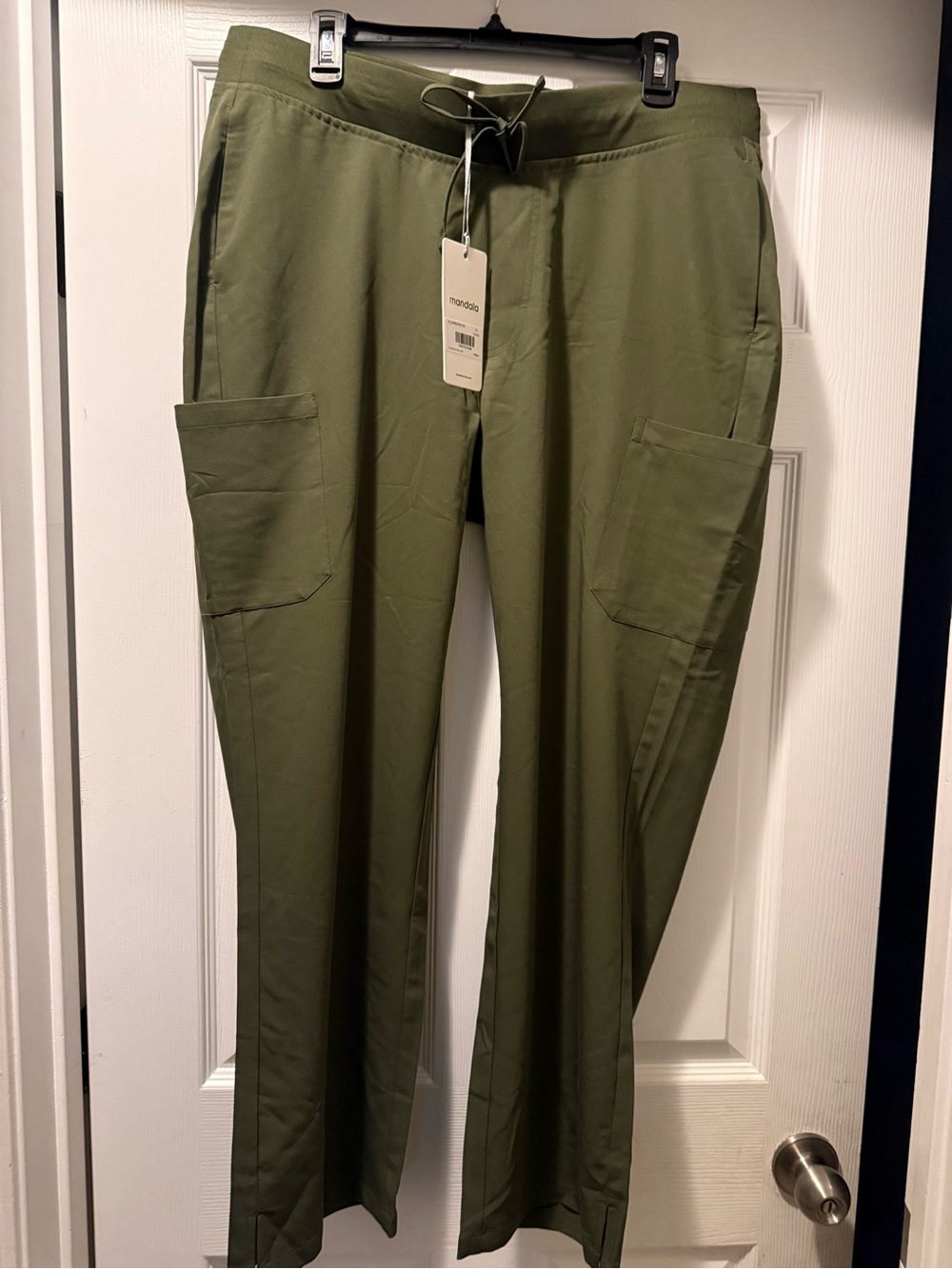 Mandala Drawstring Olive Cargo scrub Pants for Women